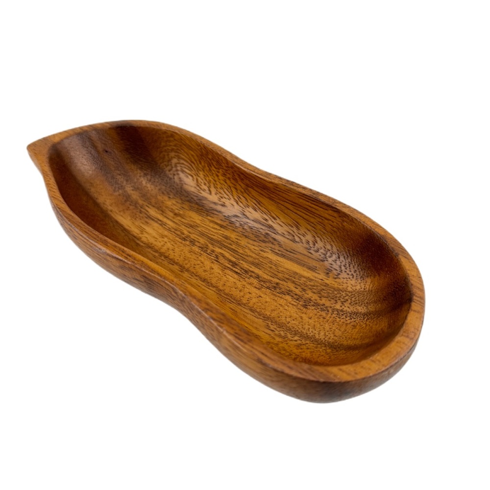 Vintage Monkey Pod Carved Peanut Bowl